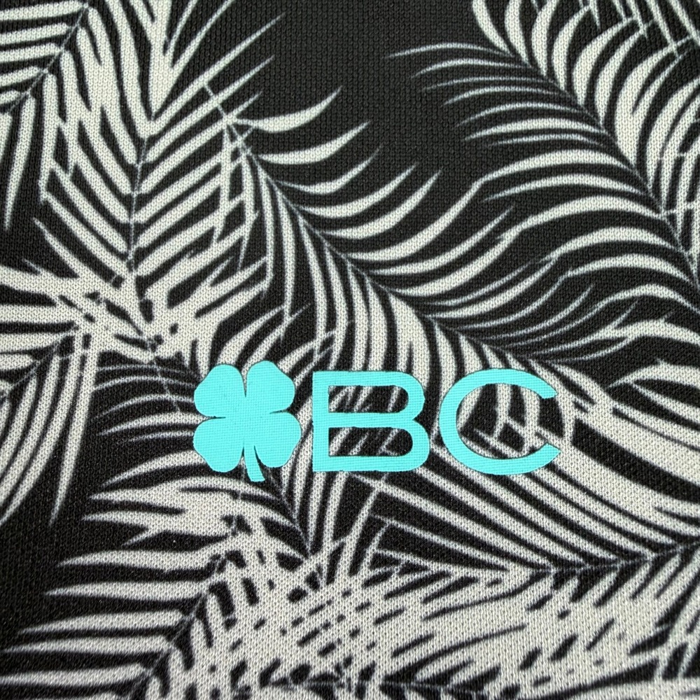 Black Clover Polo Shirt Mens XL Black Palm Leaf Live Lucky Golf Performance - Picture 5 of 10